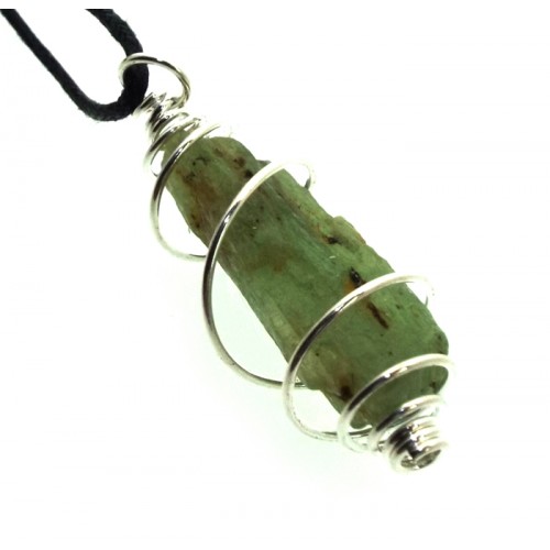 Green Kyanite Small Gemstone Spiral Pendant